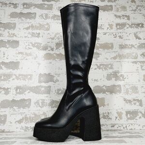 NEW Abound Krysten Stretch Black Chunky Platform Boots
